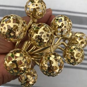 12pcs Gold Hallow Ball Shower Curtain Hooks(new)